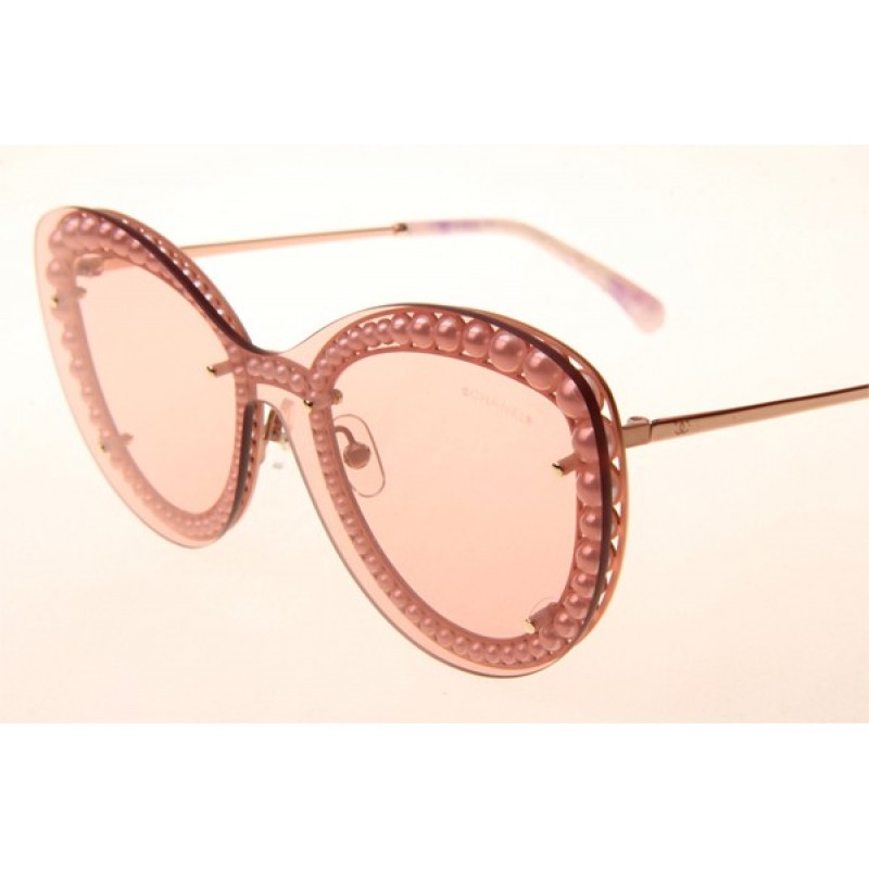 Chanel CH4236-H Sunglasses In Gold Pink