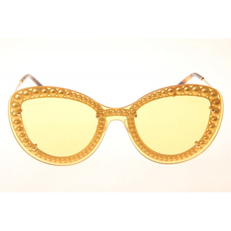 Chanel CH4236-H Sunglasses In Gold Yellow