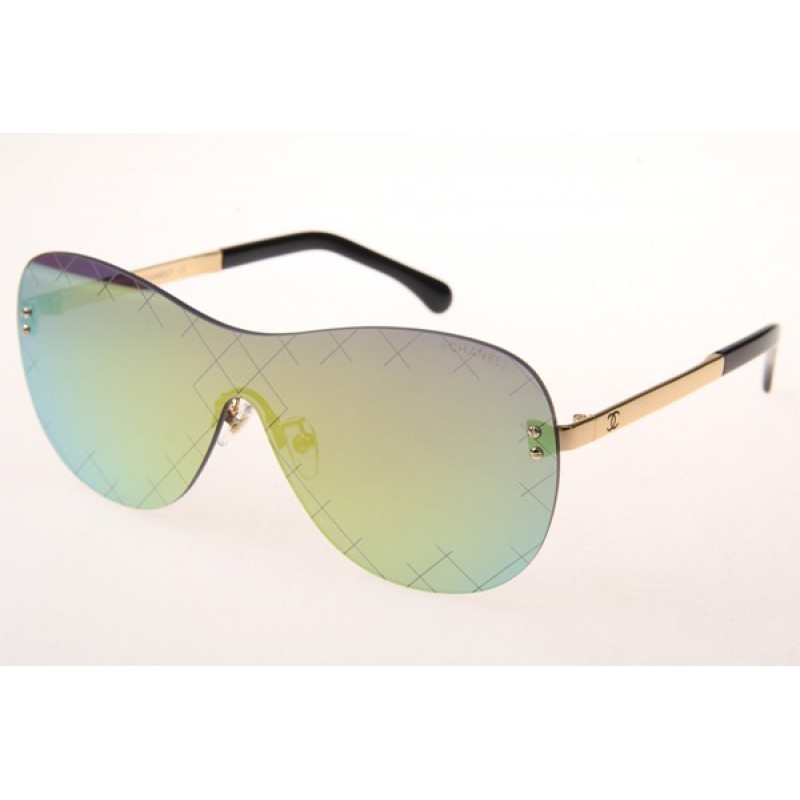 Chanel Collection Perle CH5529A Sunglasses In Gold With Green Lens