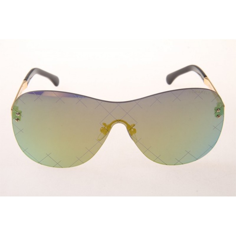 Chanel Collection Perle CH5529A Sunglasses In Gold With Green Lens