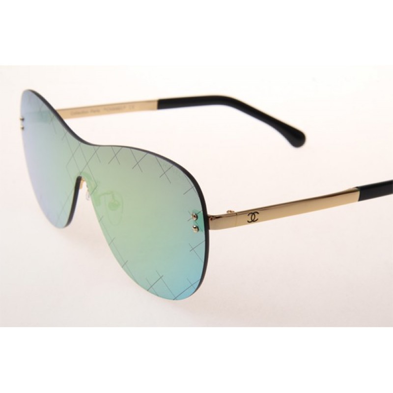 Chanel Collection Perle CH5529A Sunglasses In Gold With Green Lens