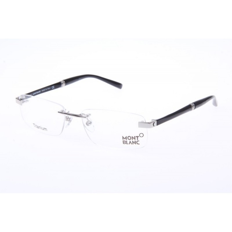 MontBlanc MB9101 Titanium Eyeglasses In Silver