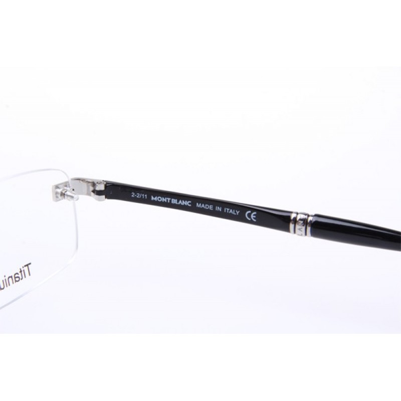 MontBlanc MB9101 Titanium Eyeglasses In Silver