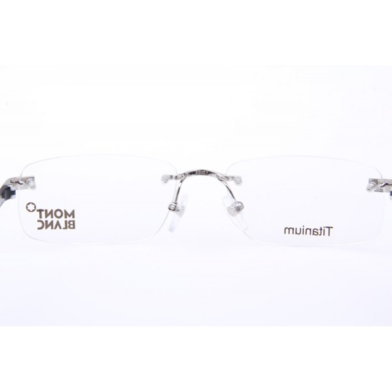 MontBlanc MB9101 Titanium Eyeglasses In Silver