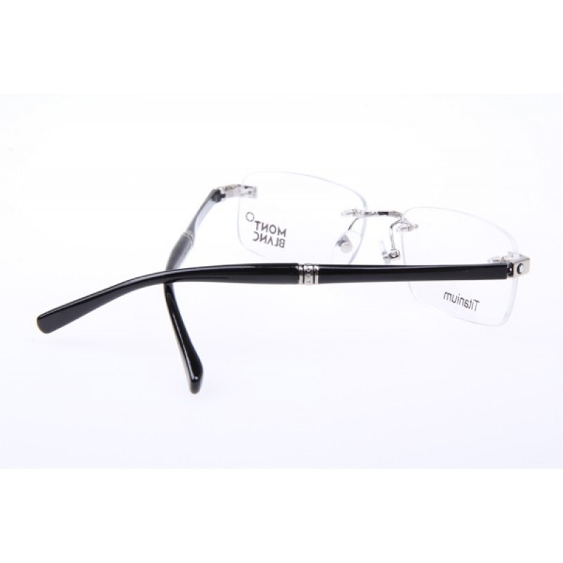 MontBlanc MB9101 Titanium Eyeglasses In Silver