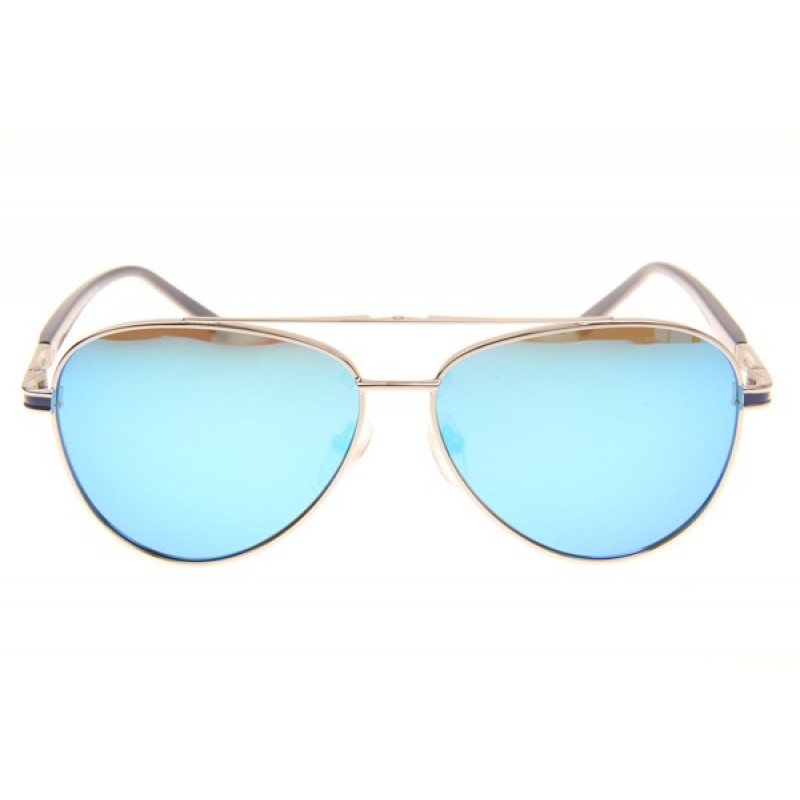 Mont Blanc MB702S Sunglasses In Silver Blue Flash