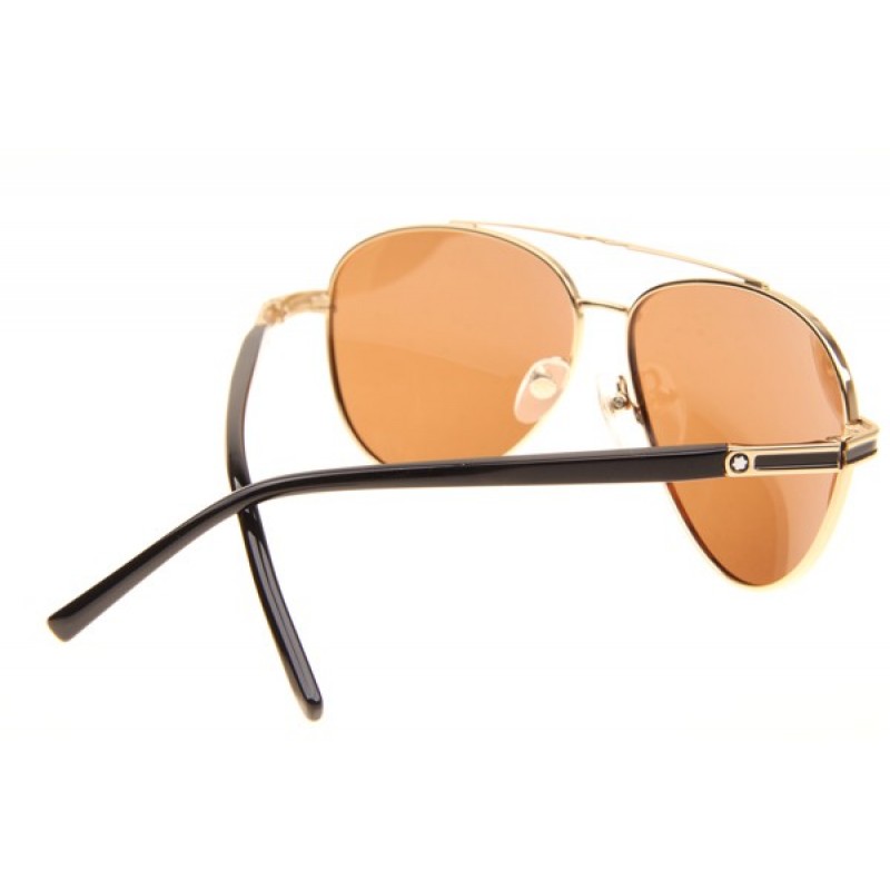 Mont Blanc MB702S Sunglasses In Gold Brown