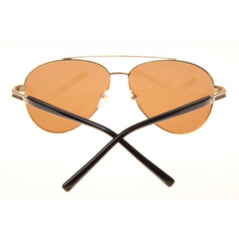 Mont Blanc MB702S Sunglasses In Gold Brown