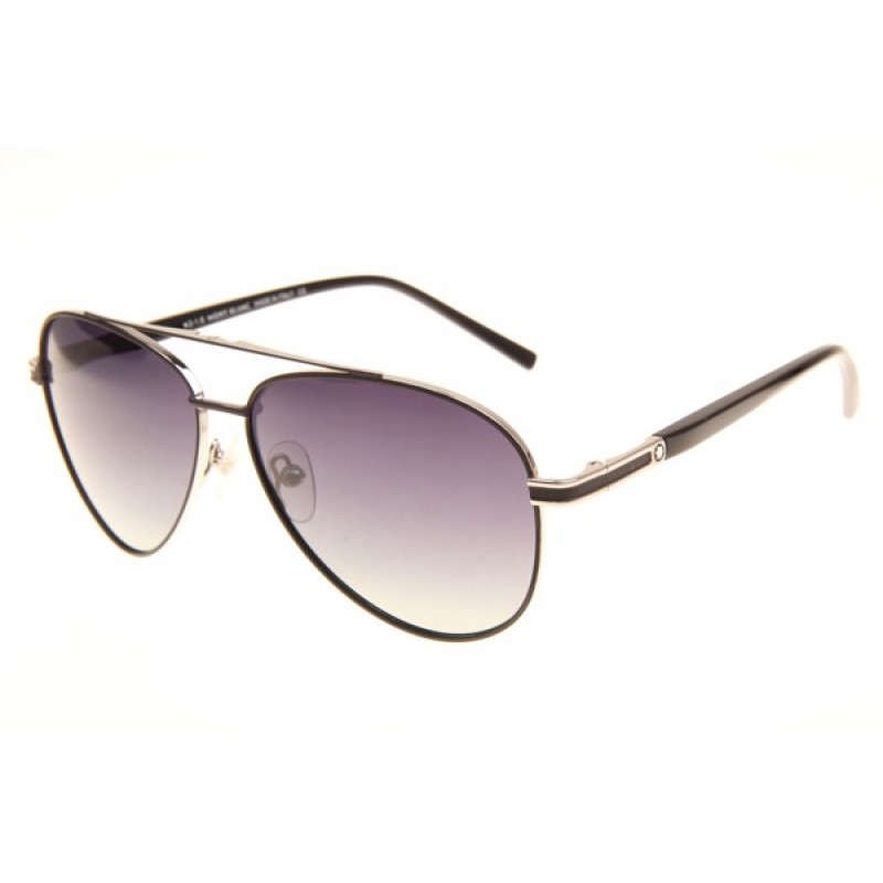 Mont Blanc MB702S Sunglasses In Black Silver Gradi...