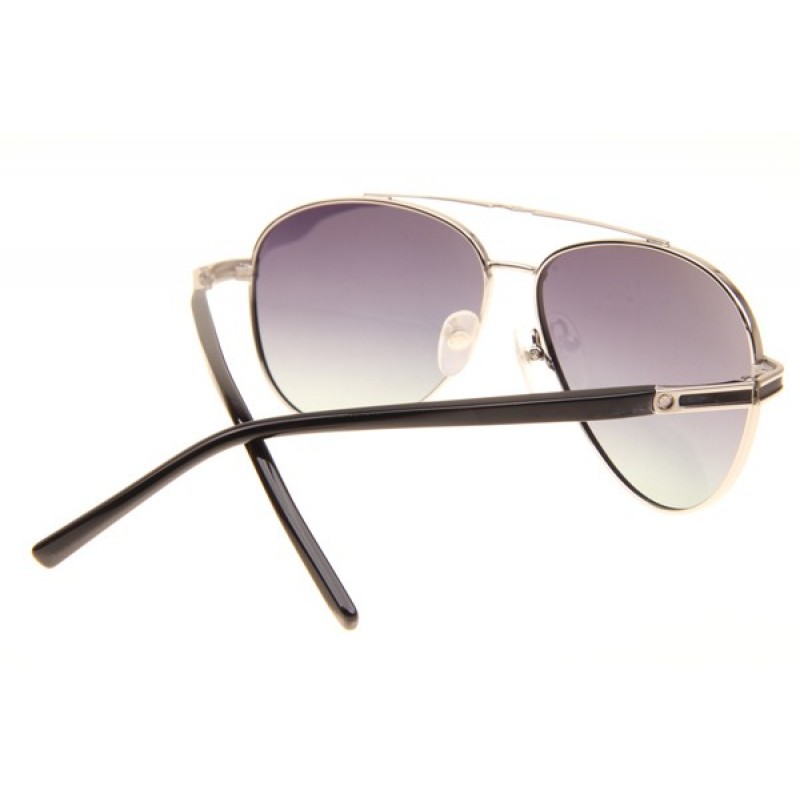 Mont Blanc MB702S Sunglasses In Black Silver Gradient Grey