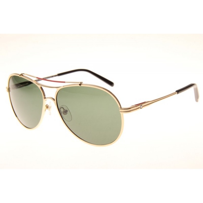 Mont Blanc MB703S Sunglasses In Gold Green