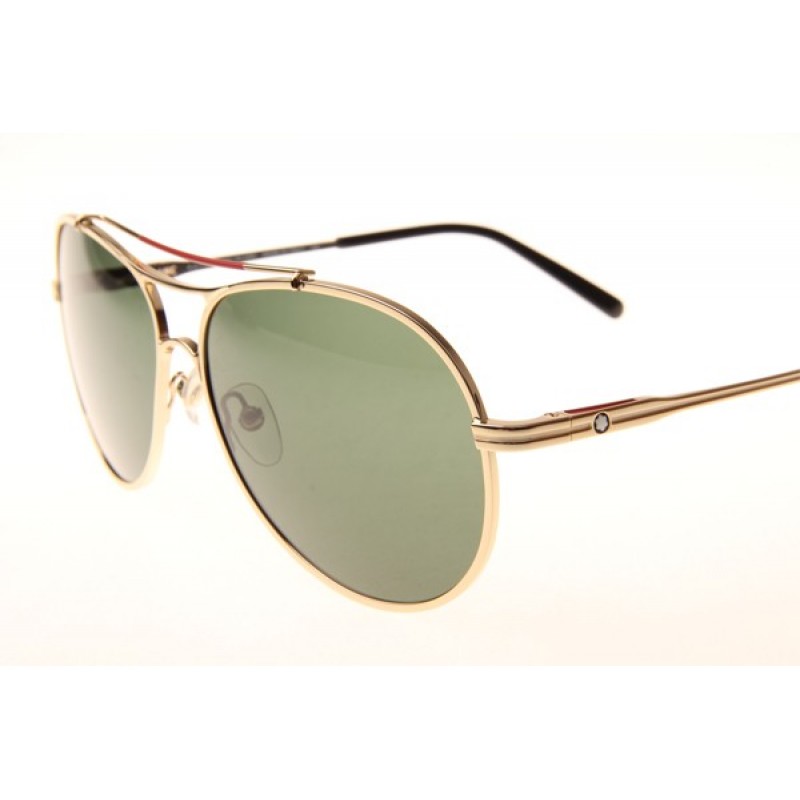 Mont Blanc MB703S Sunglasses In Gold Green