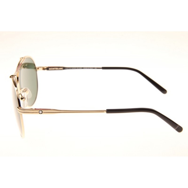 Mont Blanc MB703S Sunglasses In Gold Green