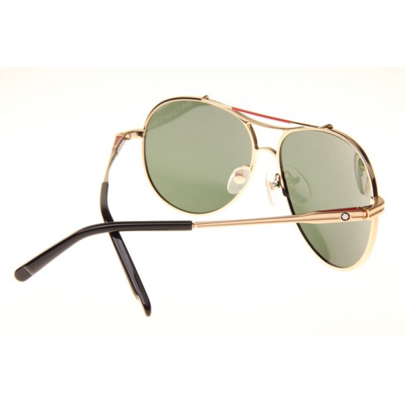 Mont Blanc MB703S Sunglasses In Gold Green