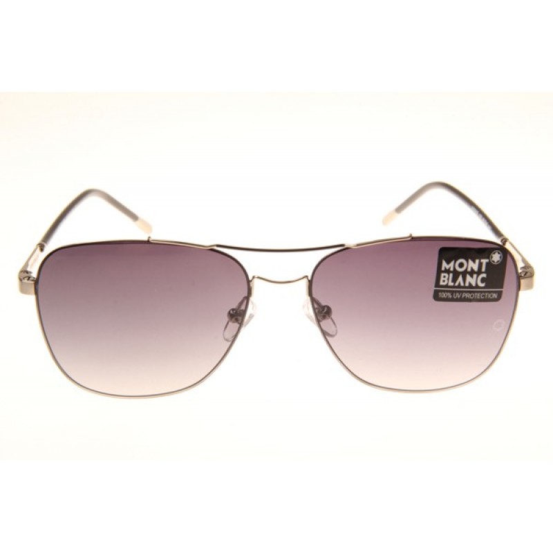 Mont Blanc MB696S Sunglasses In Silver Gradient Grey