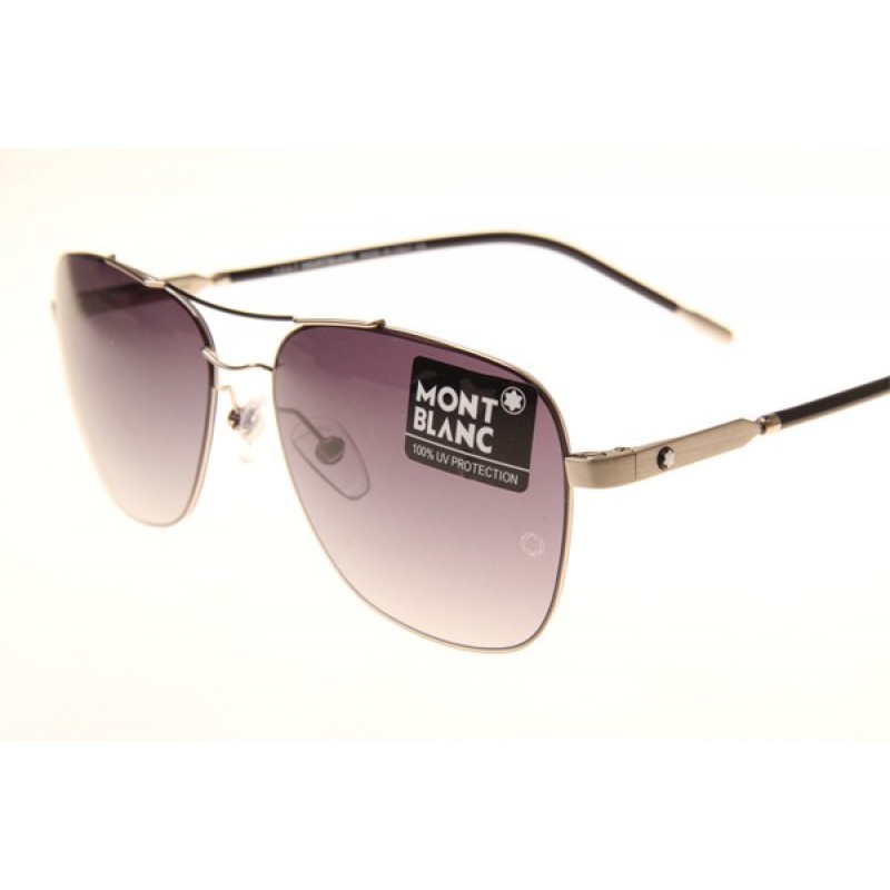 Mont Blanc MB696S Sunglasses In Silver Gradient Grey