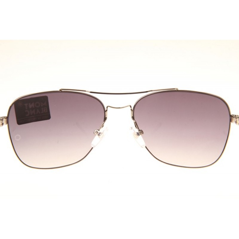 Mont Blanc MB696S Sunglasses In Silver Gradient Grey