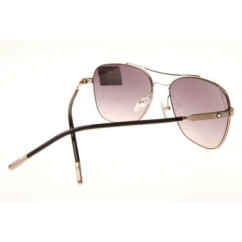 Mont Blanc MB696S Sunglasses In Silver Gradient Grey