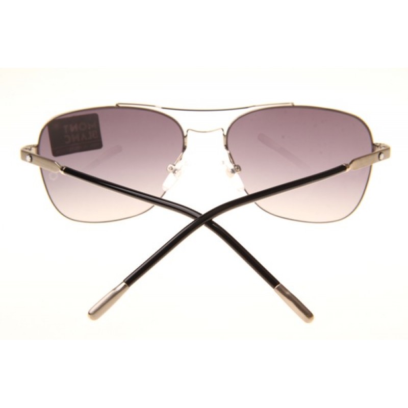 Mont Blanc MB696S Sunglasses In Silver Gradient Grey