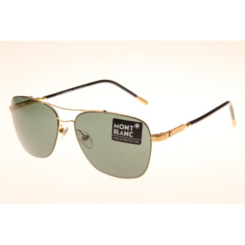 Mont Blanc MB696S Sunglasses In Gold Green