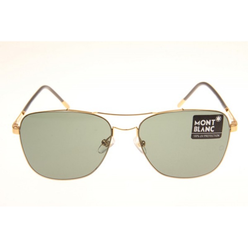 Mont Blanc MB696S Sunglasses In Gold Green