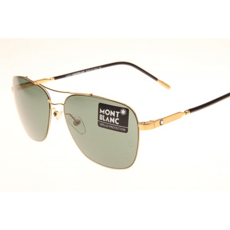 Mont Blanc MB696S Sunglasses In Gold Green