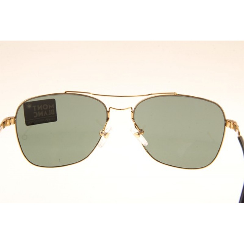 Mont Blanc MB696S Sunglasses In Gold Green