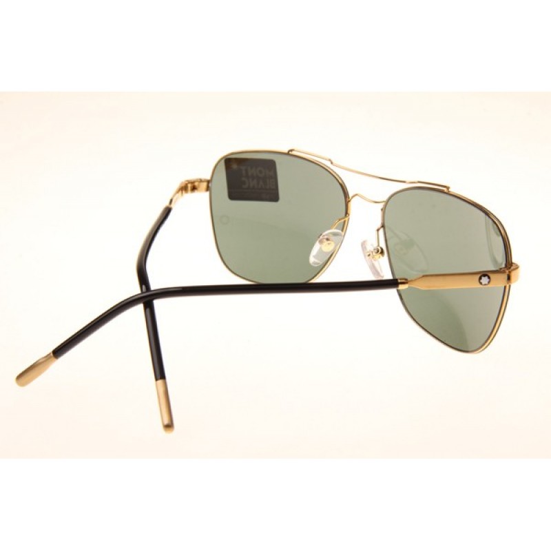 Mont Blanc MB696S Sunglasses In Gold Green