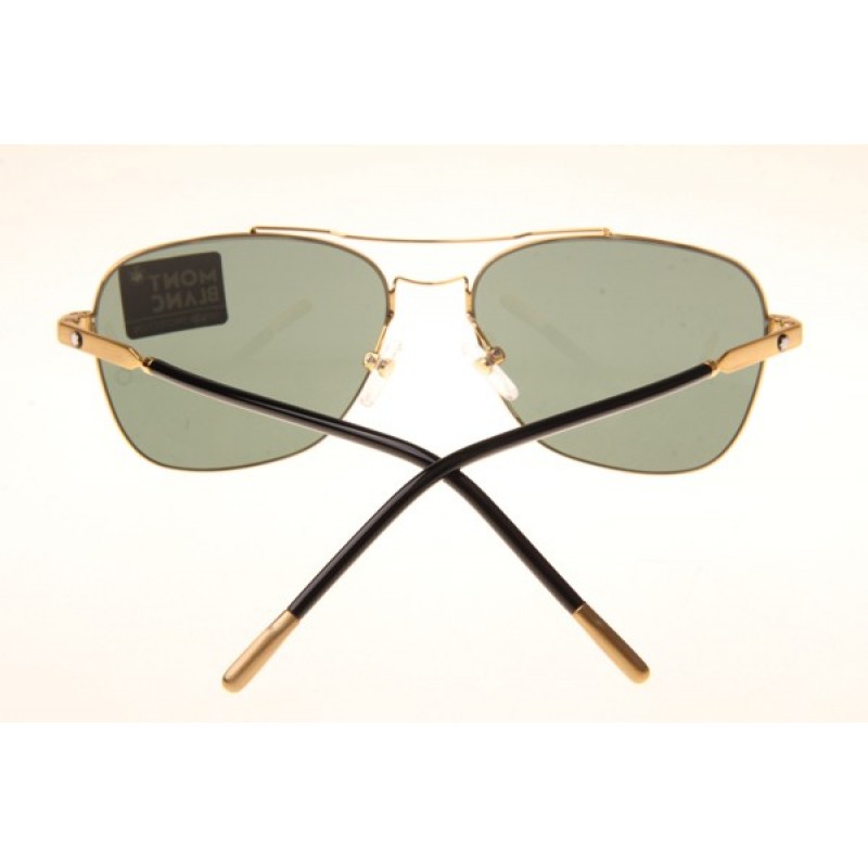 Mont Blanc MB696S Sunglasses In Gold Green