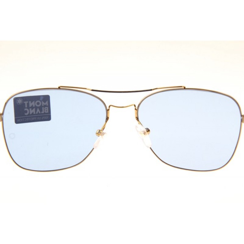 Mont Blanc MB696S Sunglasses In Gold Blue