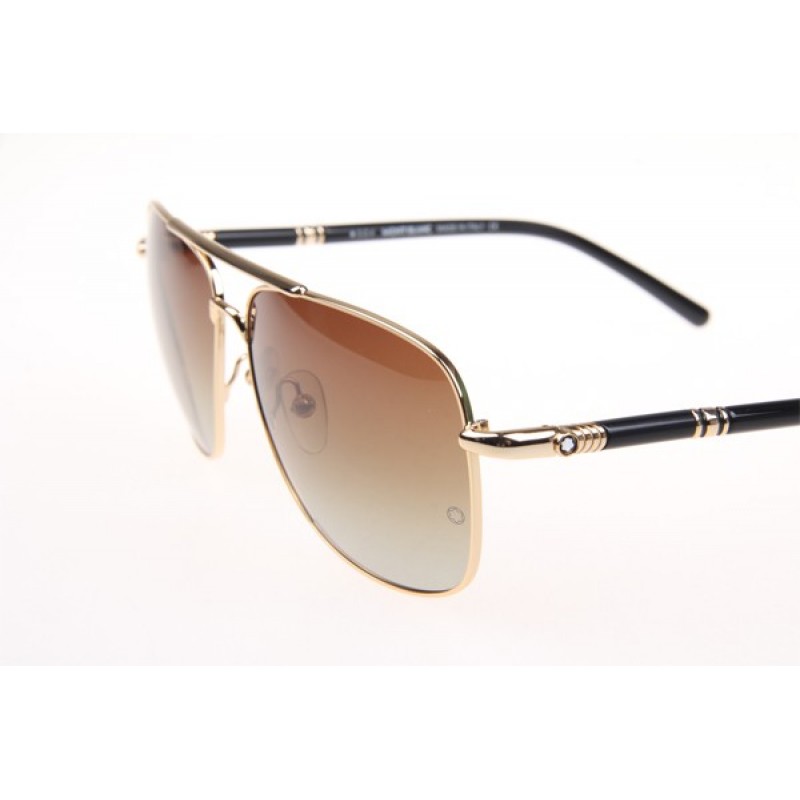 Mont Blanc MB508T Sunglasses In Gold Gradient Brown