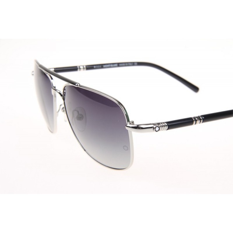 Mont Blanc MB508T Sunglasses In Silver Gradient Grey