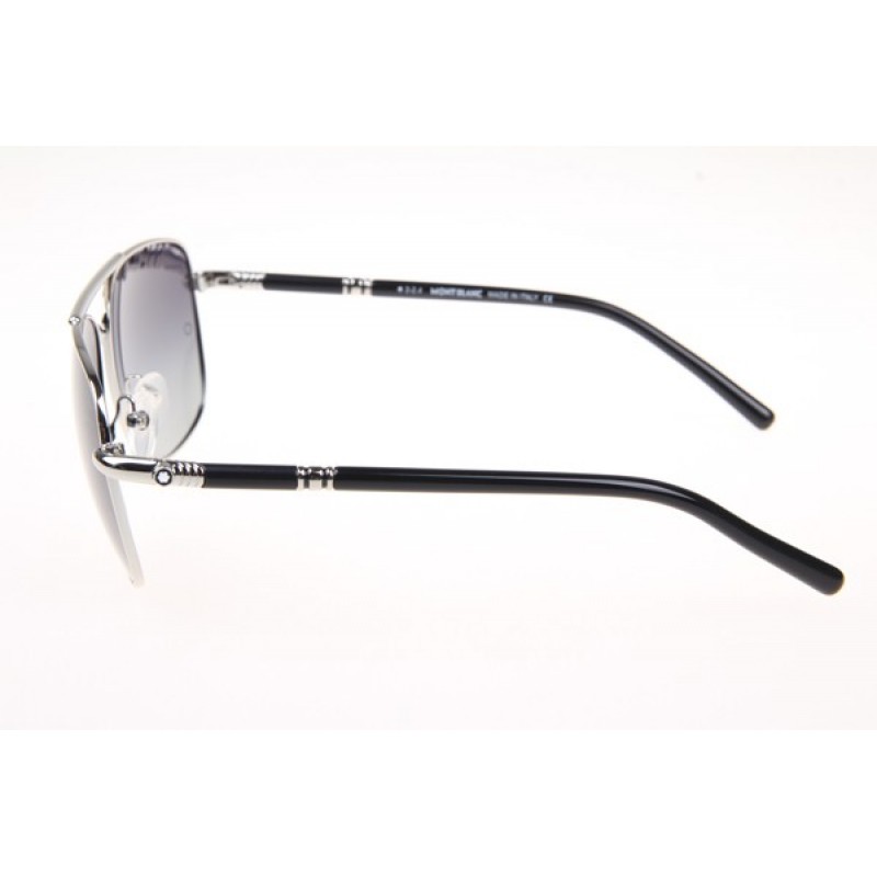 Mont Blanc MB508T Sunglasses In Silver Gradient Grey