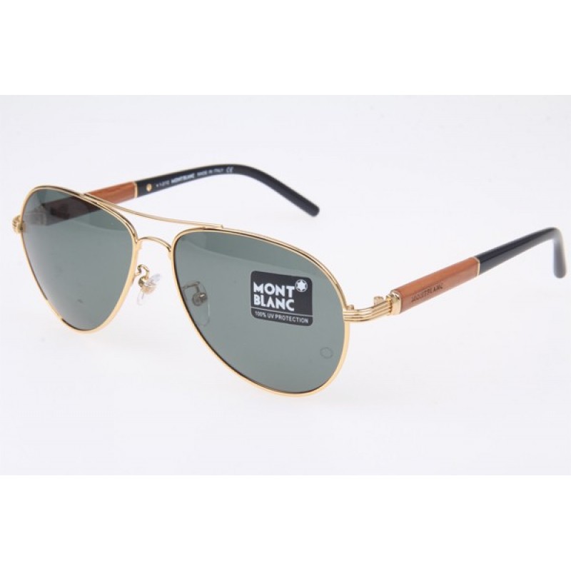 MontBlanc MB409S Sunglasses in Gold Green