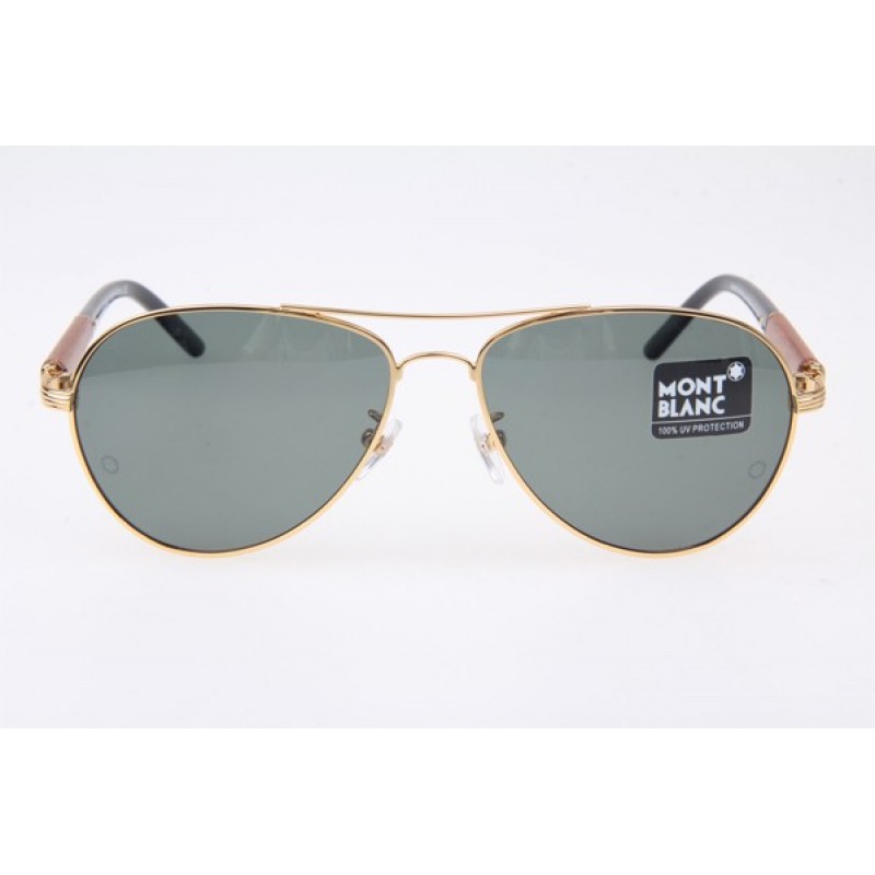 MontBlanc MB409S Sunglasses in Gold Green