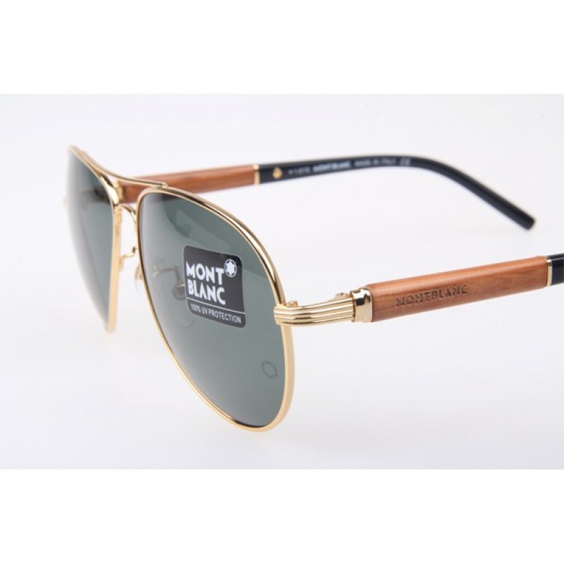 MontBlanc MB409S Sunglasses in Gold Green