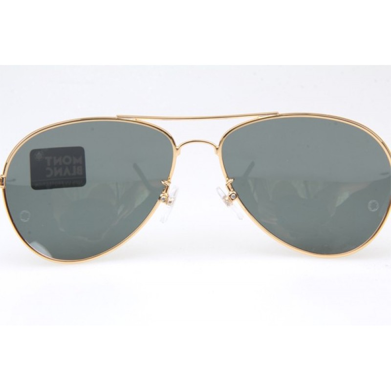 MontBlanc MB409S Sunglasses in Gold Green