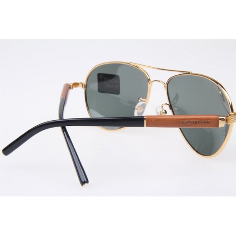 MontBlanc MB409S Sunglasses in Gold Green