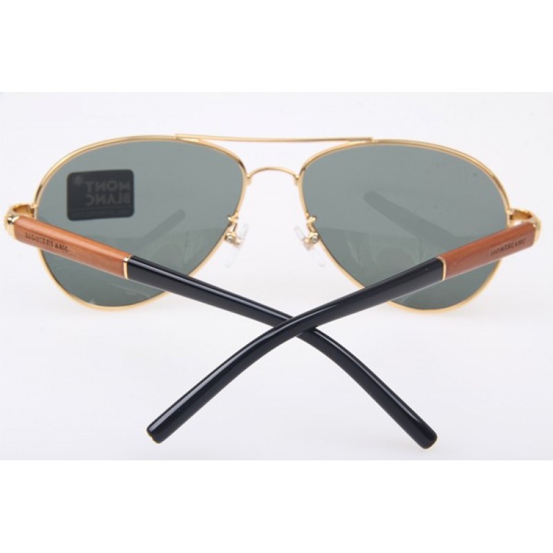 MontBlanc MB409S Sunglasses in Gold Green