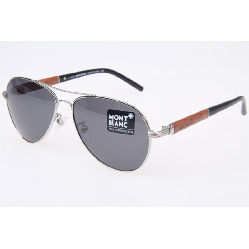 MontBlanc MB409S Sunglasses in Silver Grey