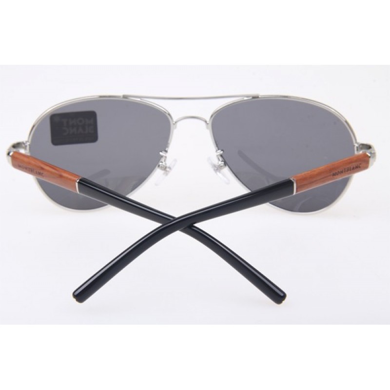 MontBlanc MB409S Sunglasses in Silver Grey