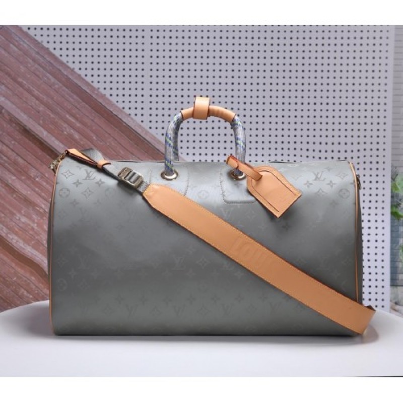 Louis Vuitton LV Keepall 50 Titanium Travel Bag M43886