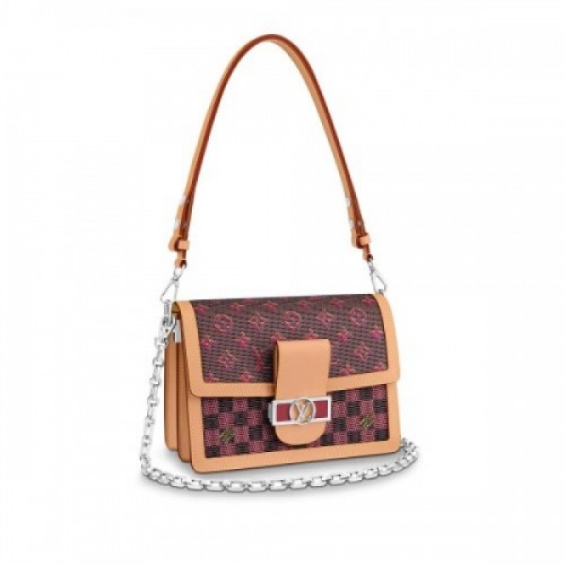 Louis Vuitton LV Dauphine MM with Pink Monogram Po...