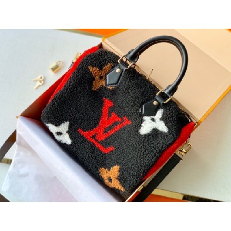 Genuine Louis Vuitton LV Limited Edition Teddy Speedy Bandouliere M55422 Red