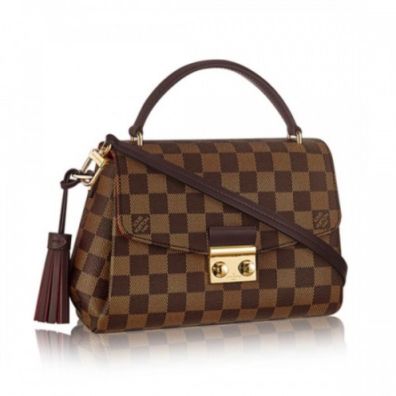 Louis Vuitton Damier Ebene Shoulder Handbag Brown ...
