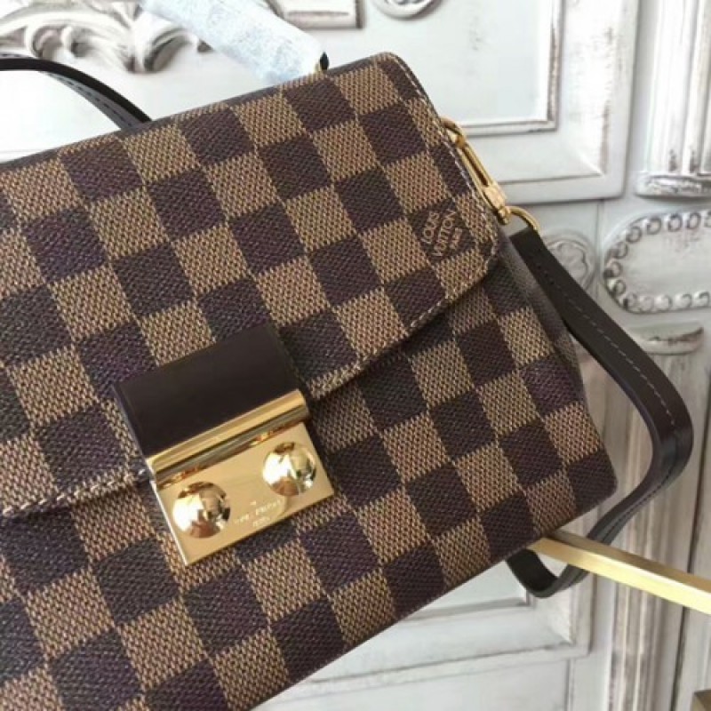 Louis Vuitton Damier Ebene Shoulder Handbag Brown MPNN53000