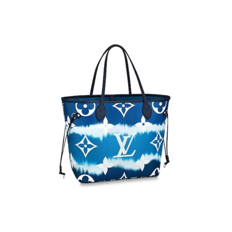 Louis Vuitton Escale Neverfull Mm Tote Bag Pouch M45128 Blue Monogram Receipt
