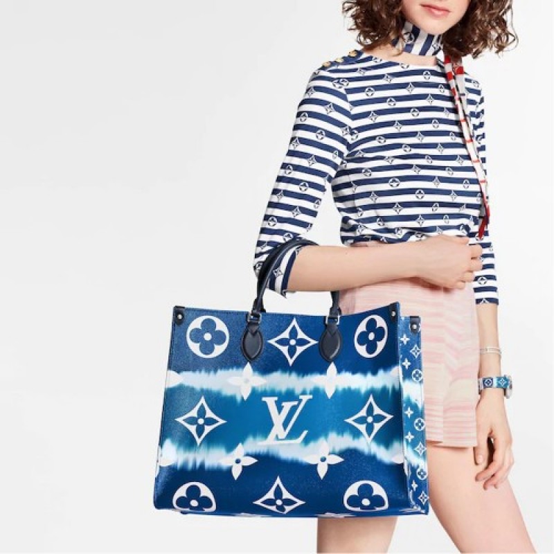 LV Escale OnTheGo GM Autres Toiles Monogram in Blu...