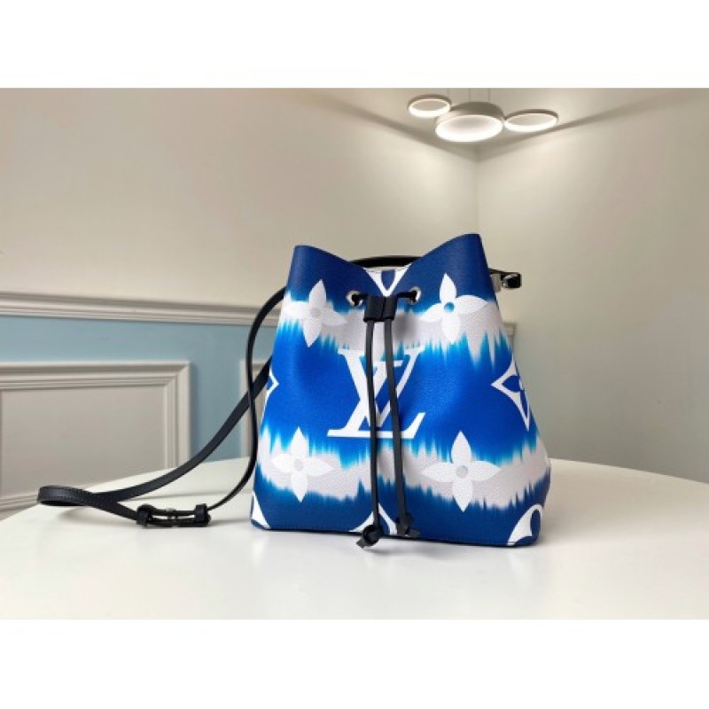 Louis Vuitton M45125 2021 summer tie-dye series Neonoe rainbow blue medium bucket bag