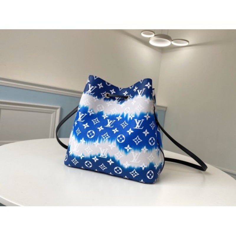 Louis Vuitton M45125 2021 summer tie-dye series Neonoe rainbow blue medium bucket bag